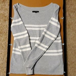 Gray and white striped sweater